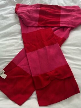 Kate Spade Red/Pink 100% Wool Scarf, New! (Scarf Only, Matching Hat Separate)